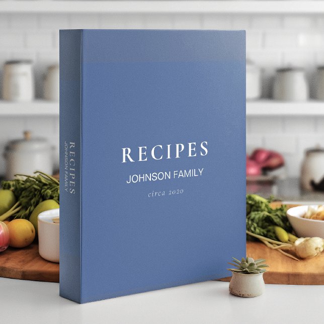 Recipes | Stylish Harbor Blue 1.5-in Personal 3 Ring Binder (Creator Uploaded)