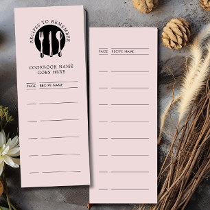 Recipes to Remember Cookbook Page Numbers Bookmarks