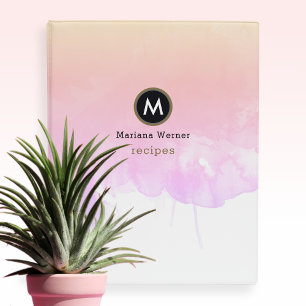 Recipes Watercolor Pink Mini Binder