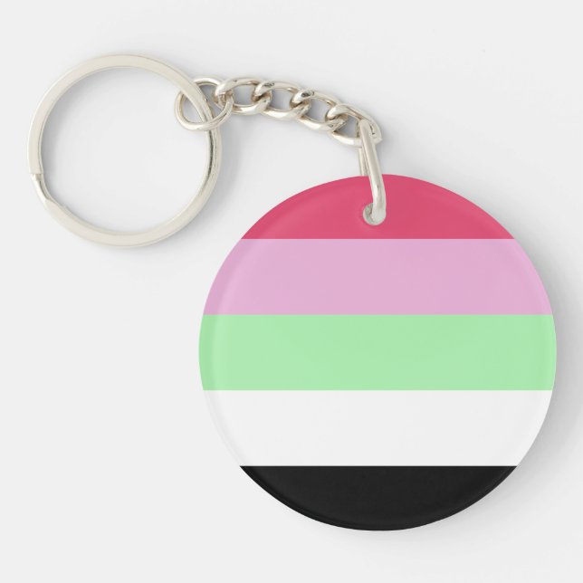 Recipromantic Pride Flag Keychain (Front)