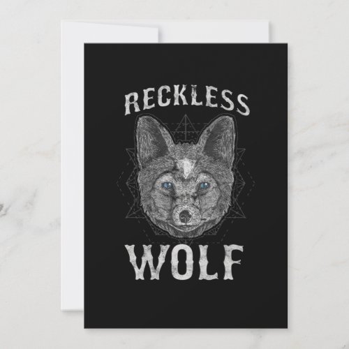Reckless Wolf Head Wolves Pack Gift Invitation