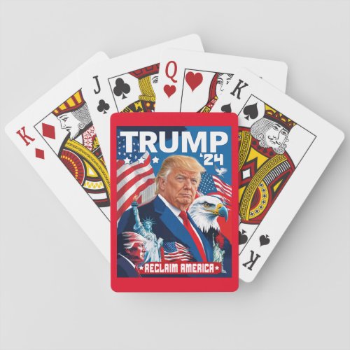 Reclaim America President Trump 2024 Apparel Poker Cards