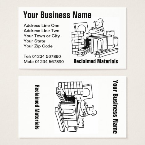 Reclaimed Materials Cartoon Business Card