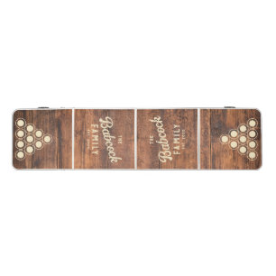 Reclaimed Wood Retro Family Name & Year Beer Pong Table