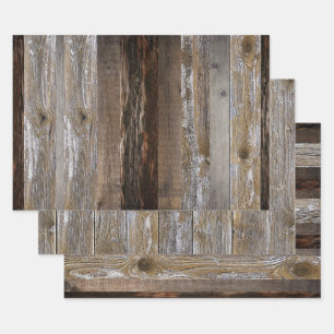 Reclaimed Wood Rustic Barn Board Vintage Wood Wrapping Paper Sheets