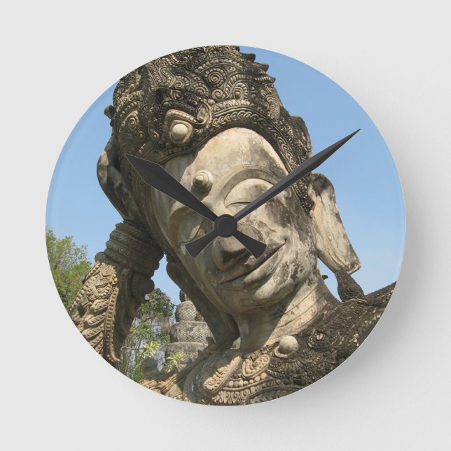 Reclining Buddha ... Nong Khai, Isan, Thailand Round Clock (Front)