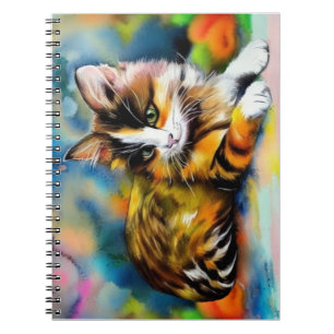 Reclining Cat, Watercolor - Notebook