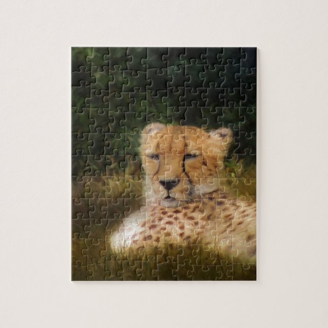 Reclining Cheetah at Fossil Rim Wildlife Center Jigsaw Puzzle (Vertical)