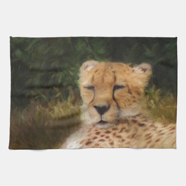 Reclining Cheetah at Fossil Rim Wildlife Center Towel (Horizontal)