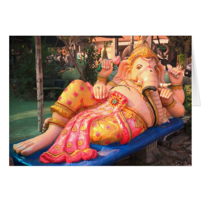 Reclining Ganesha Statue in Chiang Mai, Thailand (Front Horizontal)