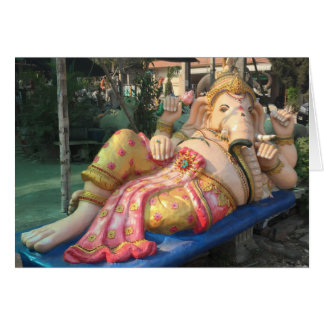 Reclining Ganesha Statue in Chiang Mai, Thailand Cards