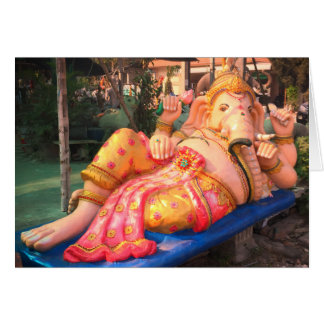 Reclining Ganesha Statue in Chiang Mai, Thailand Cards