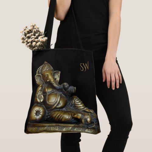 Reclining Ganesha with or without your Initials Tote Bag