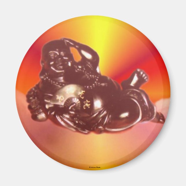 Reclining Laughing Buddha Magnet (Front)