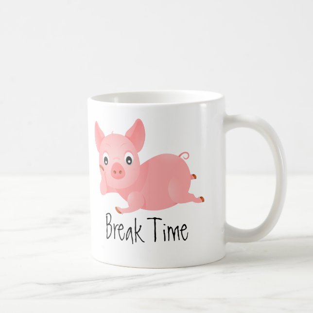 Reclining Pig Break Time Coffee Mug (Right)
