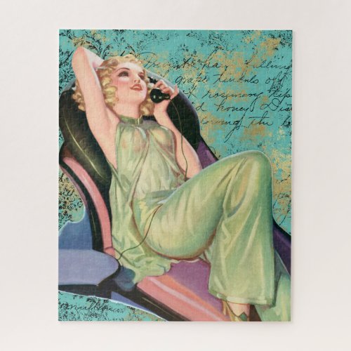 Reclining Pinup Girl Jigsaw Puzzle