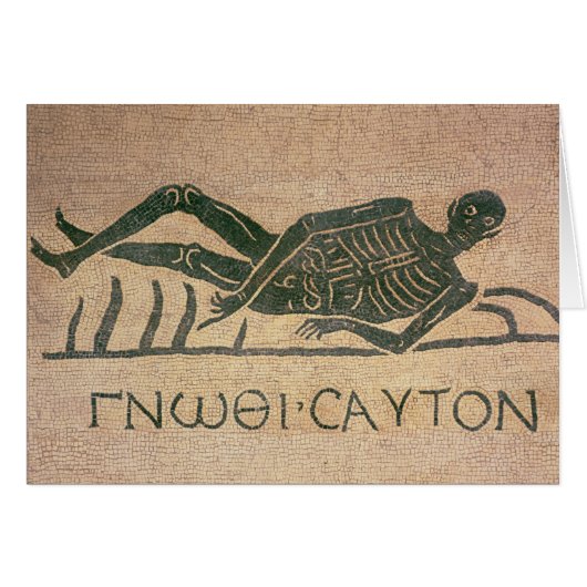 Reclining skeleton with the caption 'Know Cards (Front Horizontal)