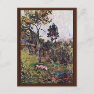 Reclining Woman In The Landscape By Gauguin Paul Postcard