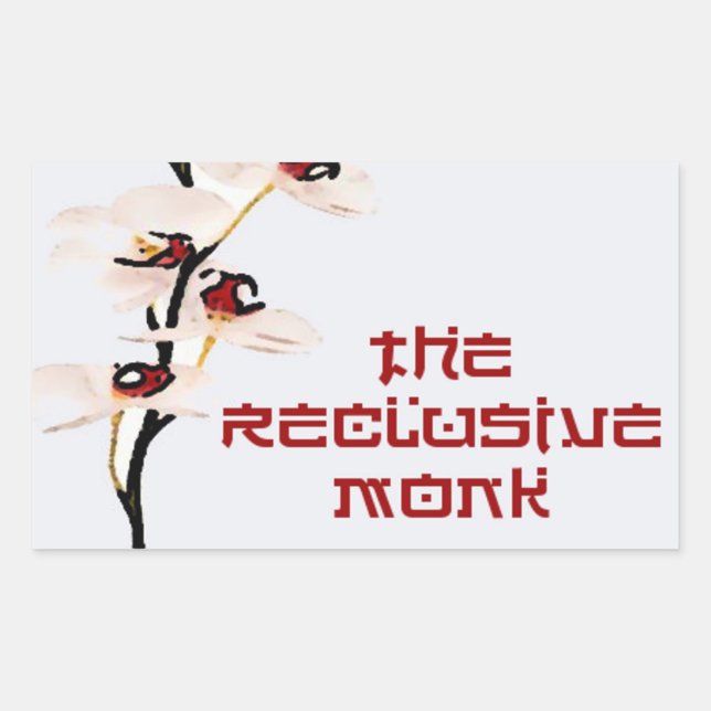 Reclusive Monk Rectangle Red Orchid Rectangular Sticker (Front)