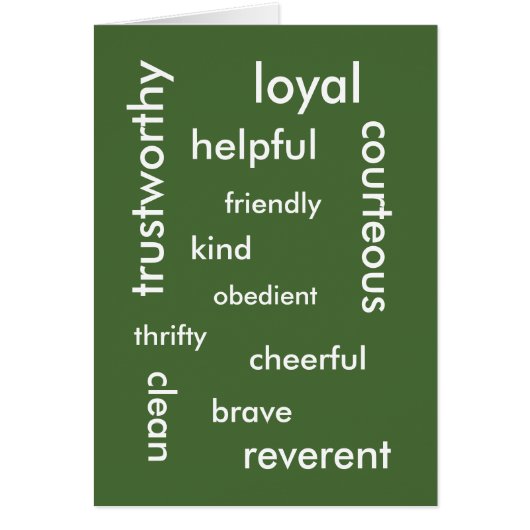 Recognition: Good Values Cards (Front)