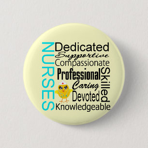 Recognize a Nurse:  Nurses Recognition Collage Pinback Button