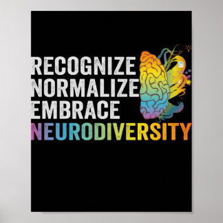 Recognize Normalize Embrace Neurodiversity ADHD Poster