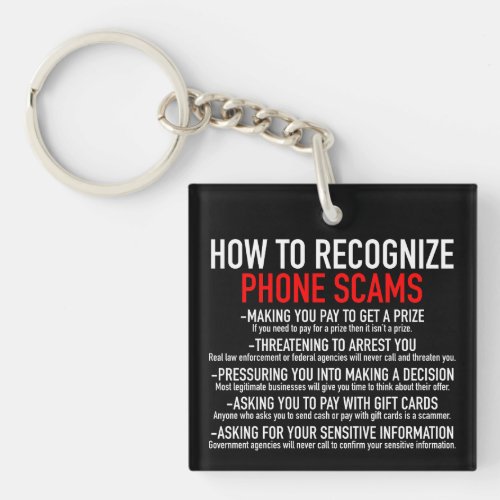 Recognize Phone Scams _ Scam Prevention List Keychain