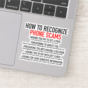 Recognize Phone Scams - Scam Prevention List Sticker