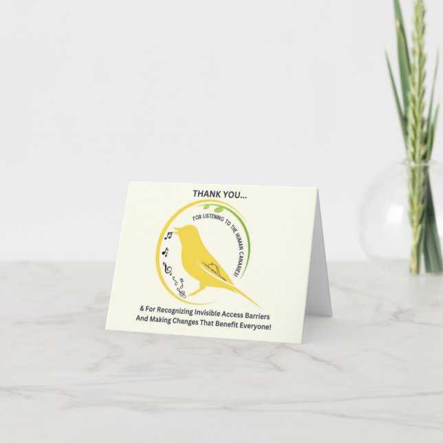 Recognizing Invisible Access Barriers Letterpress Thank You Card (Front)