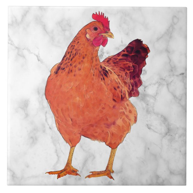 Recoleta Chicken L - Large Ceramic Tile (Front)