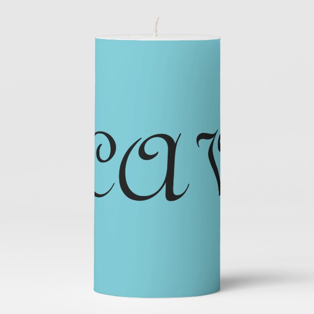 Recoleta Cornflower Blue  Pillar Candle (Front)