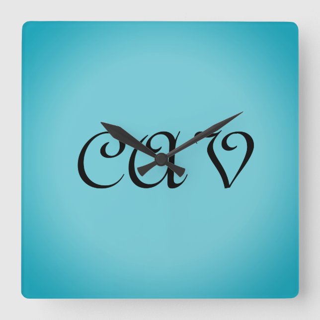 Recoleta Cornflower Blue  Square Wall Clock (Front)