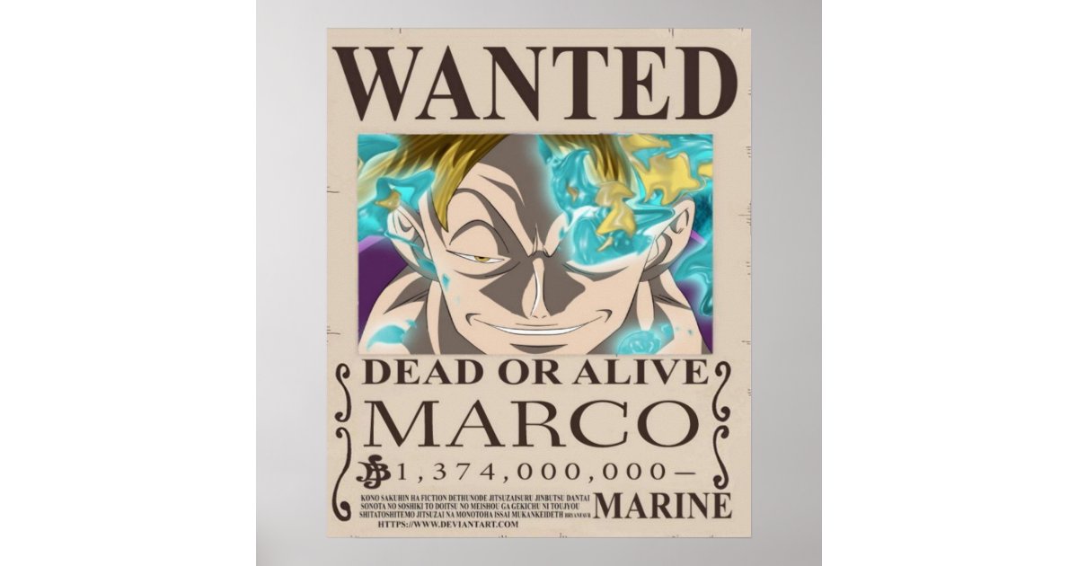 One Piece Wanted Poster - MARCO Canvas Print
