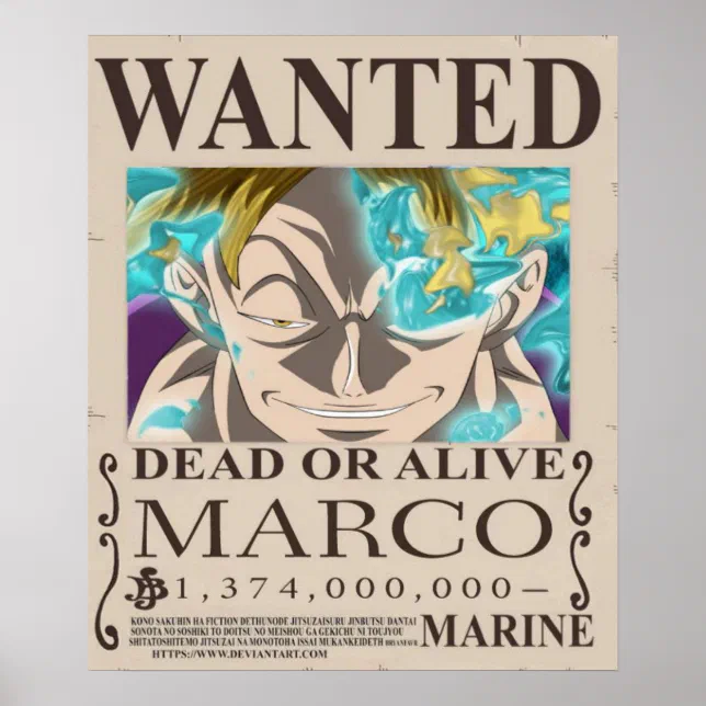 Recompensa Marco One Piece Poster | Zazzle
