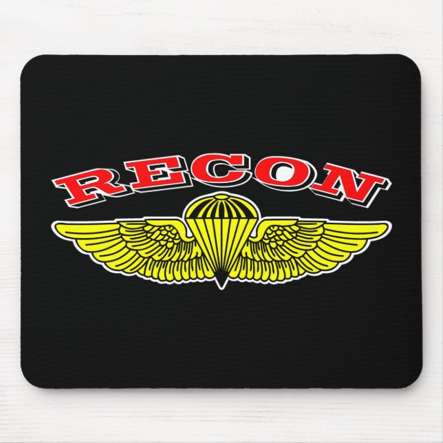 Recon Jumpwings Black Mouse Pad (Front)