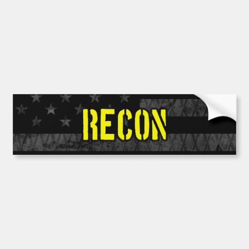 Recon Subdued American Flag Bumper Sticker