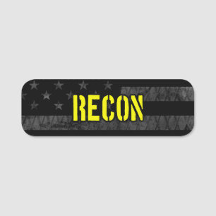 Recon Subdued American Flag Name Tag