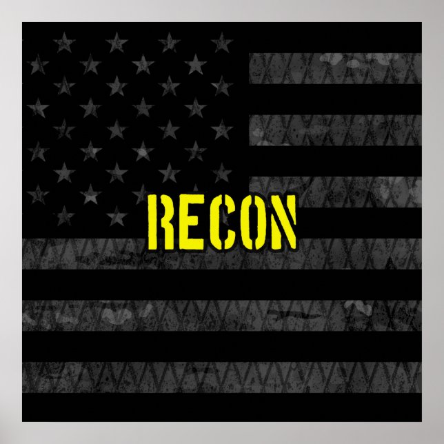 Recon Subdued American Flag Poster (Front)