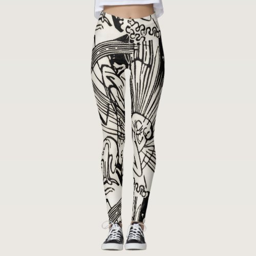 Reconciliation by Franz Marc Black and White Leggings