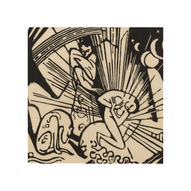Reconciliation by Franz Marc Famous Woodcut Wood Wall Art (Front)