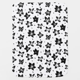 Reconstructed Floral Pattern - Achromatic Goth Baby Blanket