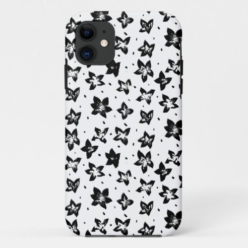 Reconstructed Floral Pattern _ Achromatic Goth iPhone 11 Case