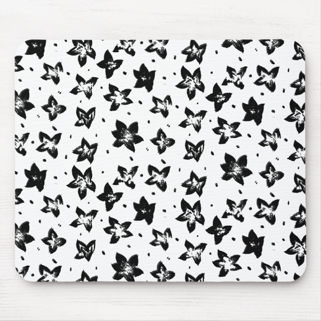 Reconstructed Floral Pattern - Achromatic Goth Mouse Pad (Front)
