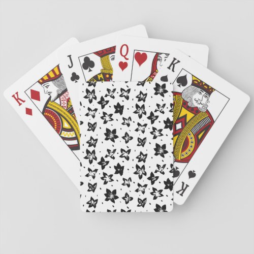 Reconstructed Floral Pattern _ Achromatic Goth Playing Cards