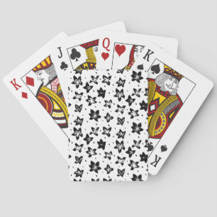 Reconstructed Floral Pattern - Achromatic Goth Poker Cards