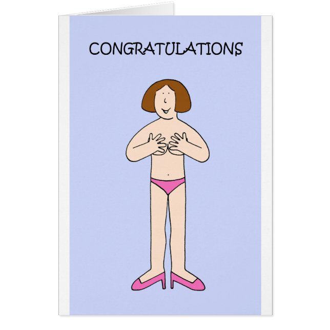 Reconstruction Congratulations Cartoon Lady Cards (Front)