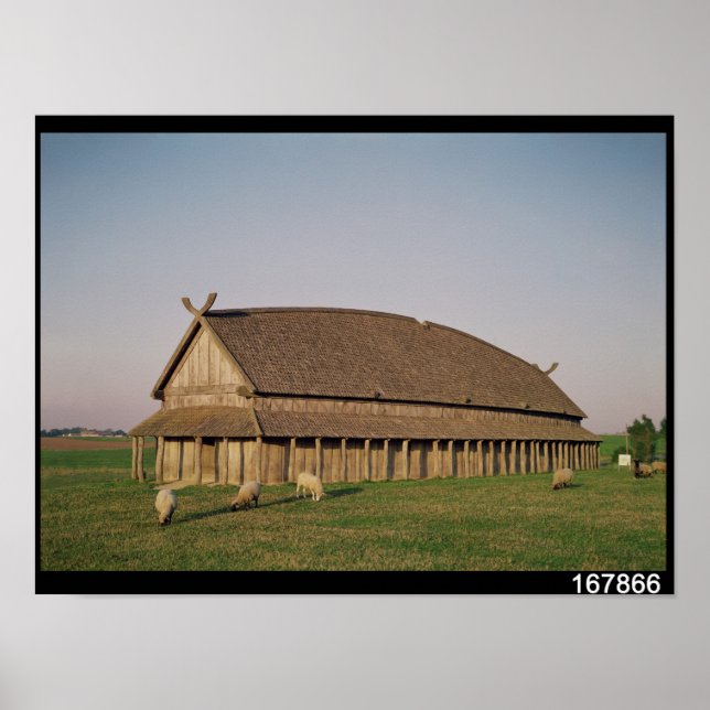 Reconstruction of an 11th century Viking house Poster (Front)
