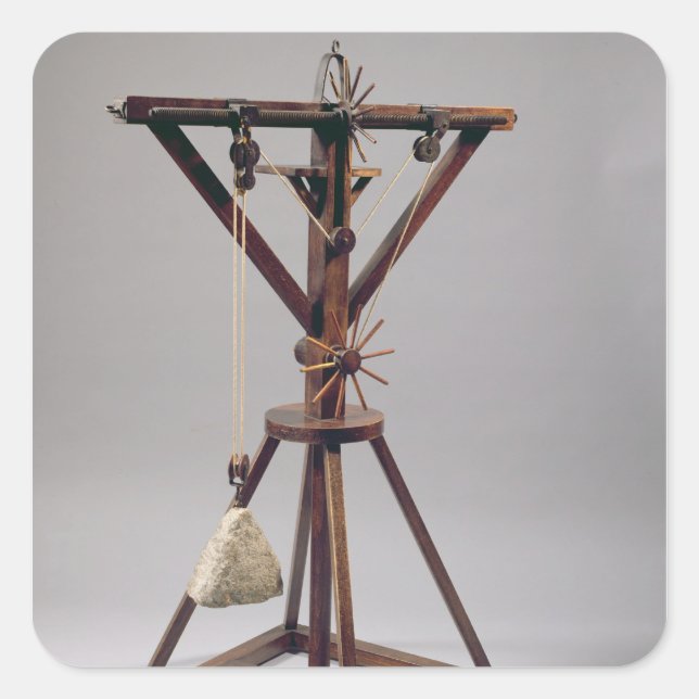 Reconstruction of da Vinci's design Square Sticker (Front)