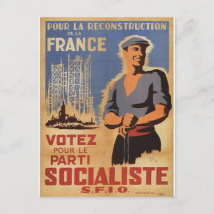 Reconstruction of France Propaganda Poster Postcard