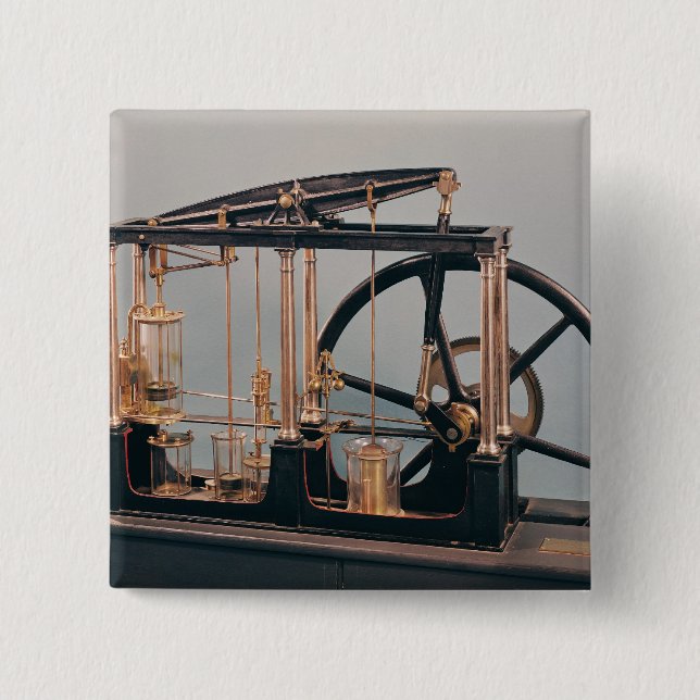 Reconstruction of James Watt's steam engine Pinback Button (Front)